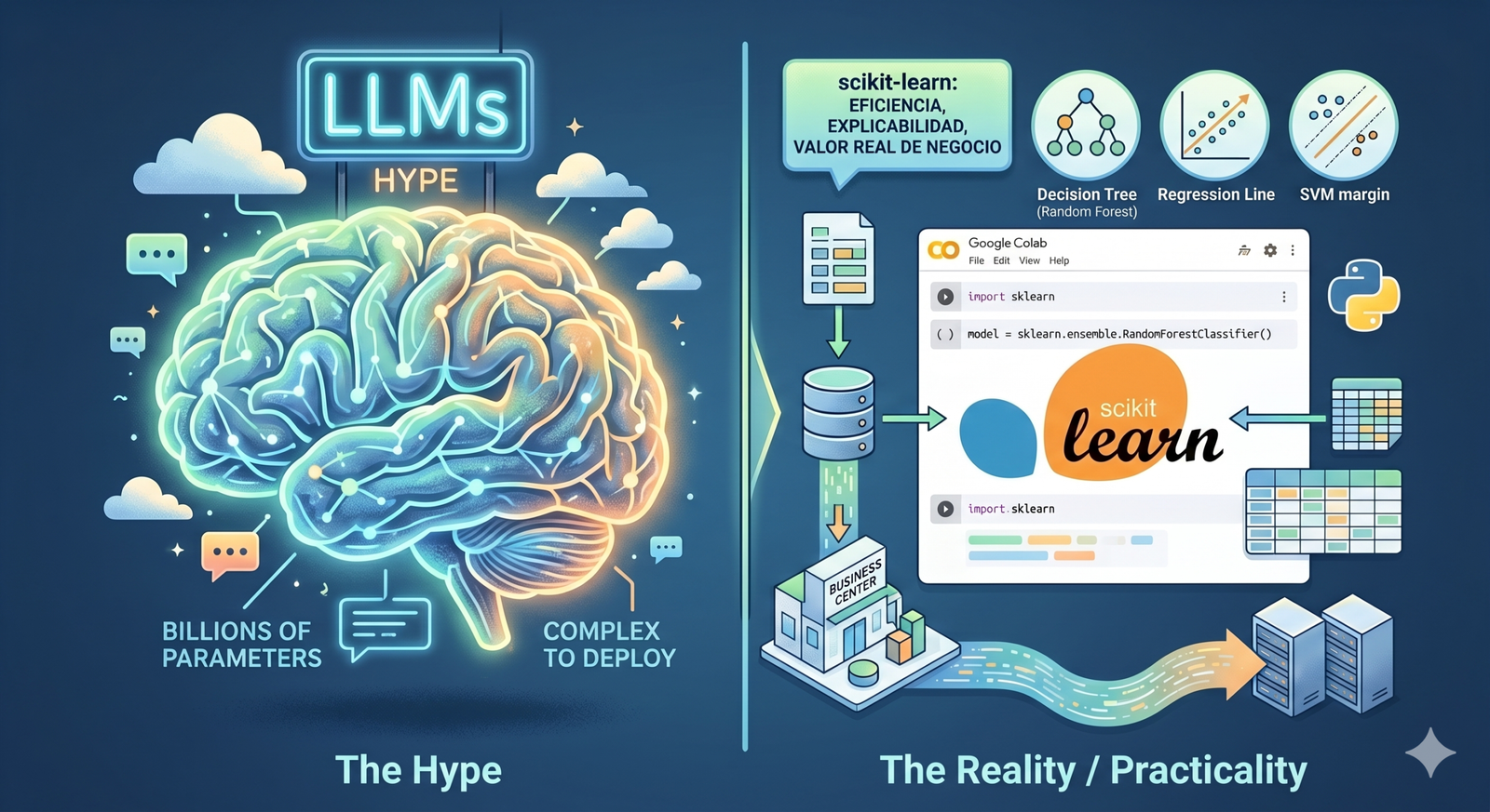 Más allá del hype de los LLMs: Por qué Scikit-Learn sigue siendo el verdadero motor de las empresas